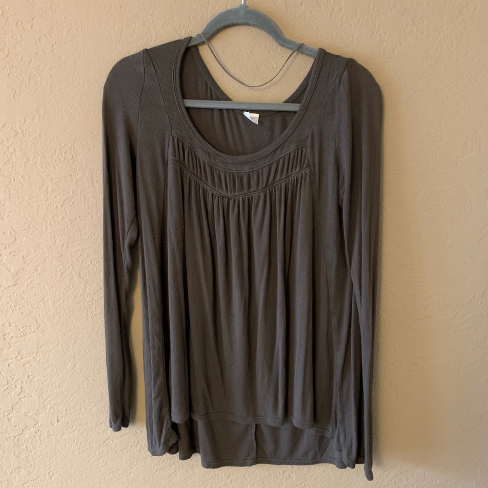 Green Ribbed Long sleeve Shirt
